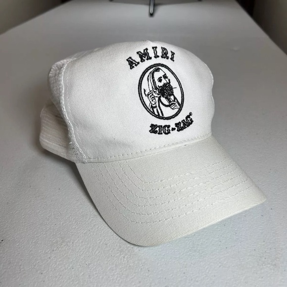Amiri Cap Hat Zig Zag White Black Size: ONE SIZE - Picture 10 of 14